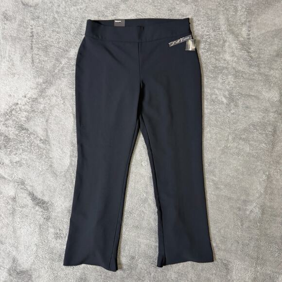 INC International Concepts Pants NWT 12 Black Pull On Trousers Ruffle Back Leg - Picture 2 of 9